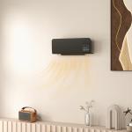 Aquecedor Elétrico de Parede 1000W/2000W 54,5x12x21,5 cm Preto