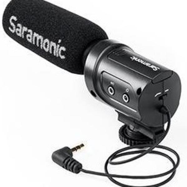 Microfone Condensador Shotgun SRM - 3 (Preto) - SARAMONIC