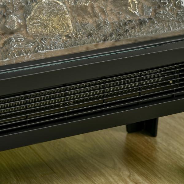 Lareira Elétrica 1000W/2000W com Chama LED Realista Termostato e Proteção Contra Superaquecimento 40,5x20x62cm Preto