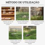 Armadilha para Animais Vivos Dobrável 93x31x34,5 cm Gaiola de Captura com Porta e Alça para Coelhos Roedores Prata