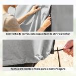 Capa para Móveis de Jardim Capa Protetora para Baloiços de Exterior com Fecho de Correr 177x114x152 cm Cinzento