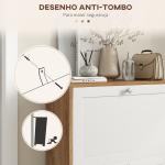 Sapateira Estreita com 2 Portas Prateleiras Ajustáveis para 12 Pares de Sapatos 60x24,5x75,5 cm Mdeira e Branco