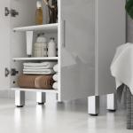Móvel Auxiliar Casa de Banho 2 Gavetas e Armário Prateleiras Ajustáveis 60x30x93 cm Branco