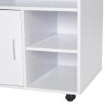 Armário de Escritório para Impressora Multifuncional com Prateleiras e Amplo Espaço de Armazenamento 60x50x65,5 cm Branco