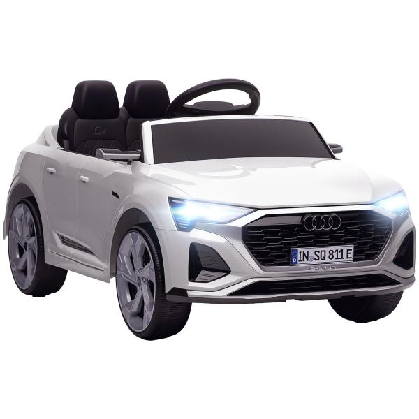 Carro Elétrico para Crianças Carro Audi Q8 Etron Sportback Infantil 12V Faróis Buzina e Música 98x49,5x43 cm Branco