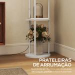 Candeeiro de Pé com Prateleiras 3 Temperaturas de Cor Controlo Remoto e Casquilho E27 Ø29x158 cm Branco