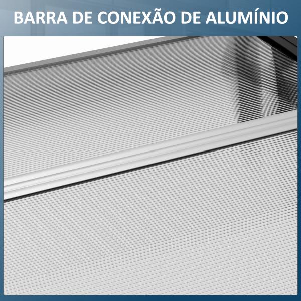 Marquise de proteção solar e chuva para portas e janelas de policarbonato de 5mm 295x90x25 cm Transparente