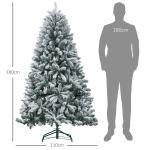 Árvore de Natal Artificial Nevado 180 cm com 796 Ramos e Suporte de Metal Árvore Natalina Nevado para Interior Verde