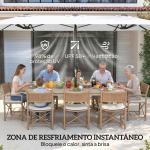 Guarda - Sol Duplo de Jardim 46x26 m com Manivela Manual Proteção UV50+ Capa Resistente à Água Branco