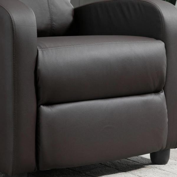 Poltrona de Massagem Reclinável com 2 Zonas de Massagem 8 Programas e 5 Níveis de Intensidade 68x88x98 cm Marrom Escuro