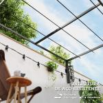 Pérgola de Parede 297x211x220 cm Pérgola de Jardim com Teto Retrátil e Estrutura de Aço Pérgola Creme