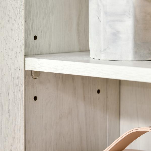 Armário Casa de Banho de Parede com 2 Portas de Vidro e Prateleira Móvel Suspenso de Casa de Banho 60x19,5x54cm Branco