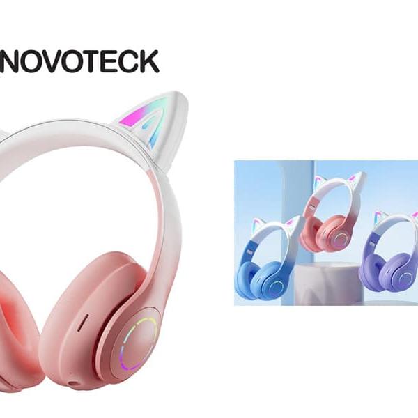 STN - 07 AURICULARES BLUETOOTH GATO RGB - Verde