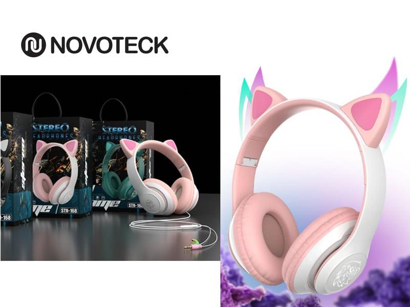 STN - 168 AURICULARES BLUETOOTH GATO RGB - Branco