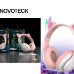STN - 168 AURICULARES BLUETOOTH GATO RGB - Negro