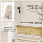 Espelho Joalheiro de Parede com Luzes LED e Fechadura para Pendurar na Parede ou na Porta 37x10,5x108 cm Branco