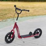 Trotinete para Crianças acima de 5 anos Scooter de 2 Rodas Grandes de 12 Polegadas com Freio e Guidão Ajustável em Altura Carga Máx. 50kg 120x52x80 - 88cm Vermelho