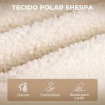 Poltrona Baloiço em Borrego com Oscilação de 40° Pés de Madeira de Faia e Estrutura de Aço 71x98x101 cm Bege