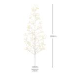 Árvore de Natal Artificial 180 cm com 384 Luzes LED Branco - Quente Ramos Flexíveis Base de Aço Branco