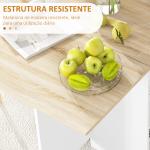 Mesa de Cozinha Dobrável com Rodas Laterais Rebatíveis Gaveta e Prateleiras para 2 - 4 Pessoas 120x72x75 cm Madeira Branco