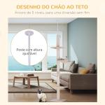 Árvore Arranhadora para Gatos Arranhador para Fixar ao Teto Altura Ajustável com Plataformas Poste de Sisal 40x34x230 - 260cm Bege