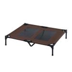 Cama Elevada para Cães Cama de Animais de Estimação com Malha Transpirável e Tecido Oxford para Exterior Interior Ar Livre Jardim Terraço 92x76x18cm Marrom