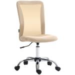 Cadeira de Escritório de Malha Cadeira de Escritório Giratória sem Apoio para os Braços com Altura Ajustável Carga Máxima 100 kg para Escritório Dormitório 43x56x90 - 100 cm Bege