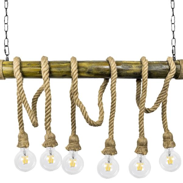 Suporte de Cordas Retro 6x Lampadas E27 220V 600x800mm (2x 0,75mm)