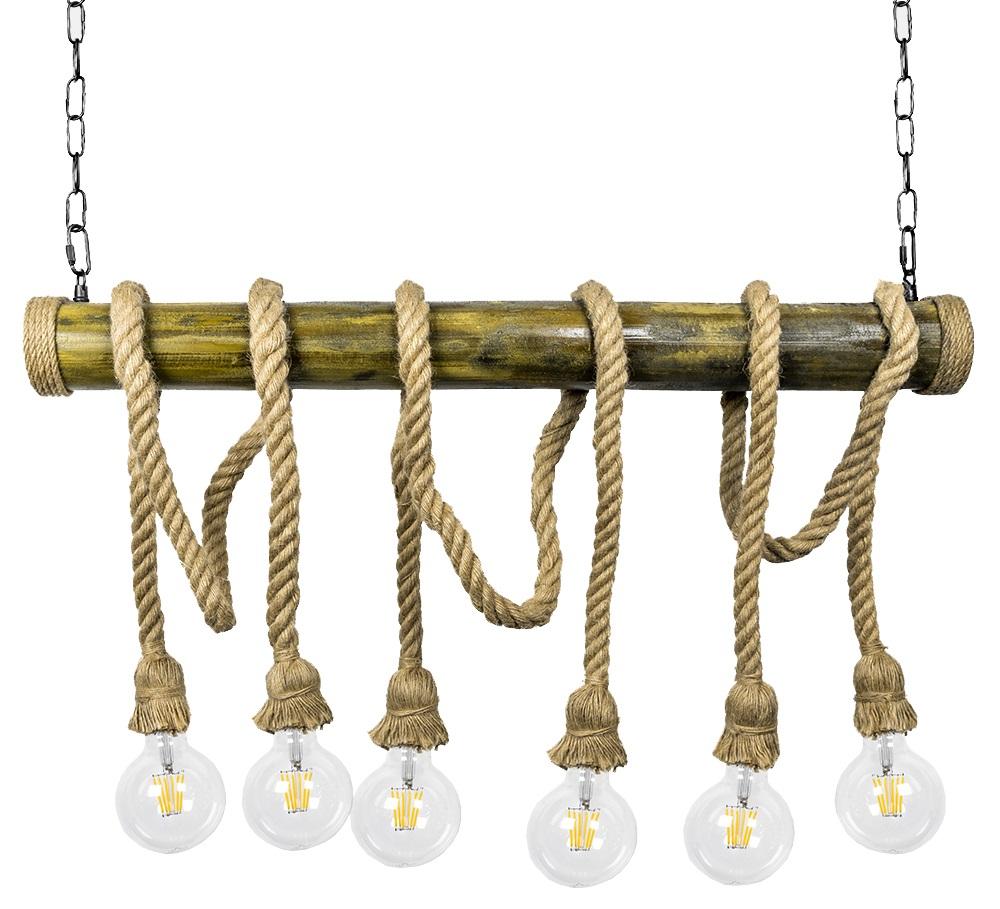 Suporte de Cordas Retro 6x Lampadas E27 220V 600x800mm (2x 0,75mm)
