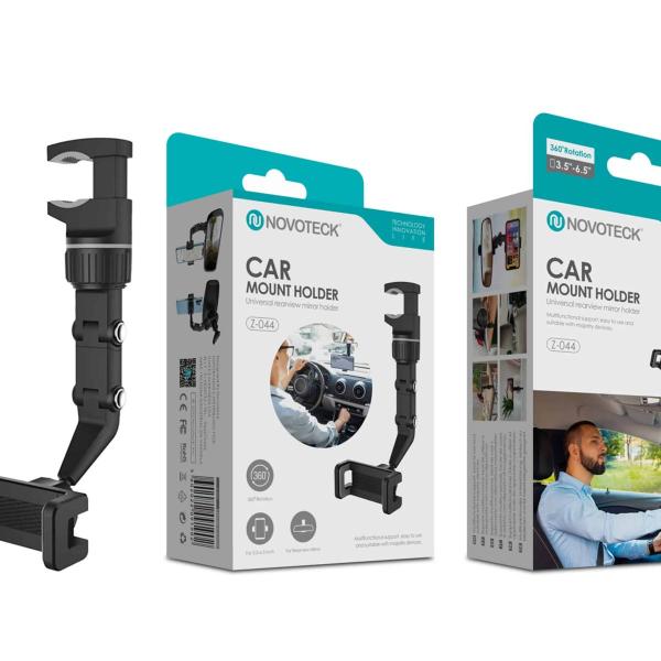 Suporte para Telemóvel de Carro Z-044 - Ajustável e Versátil com Rotação 360°, Montagem Fácil