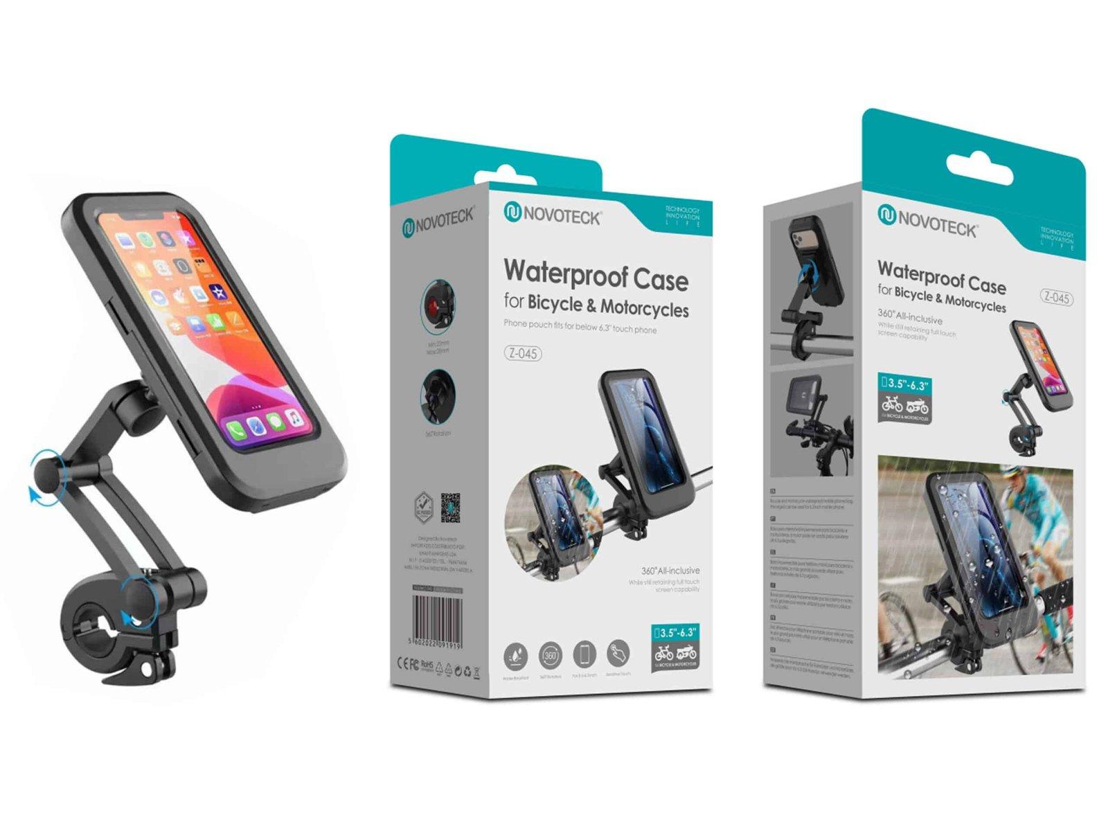 Capa Impermeável Z-045 para Telemóveis de Bicicleta e Motocicleta - Tela Sensível ao Toque, Montagem Segura