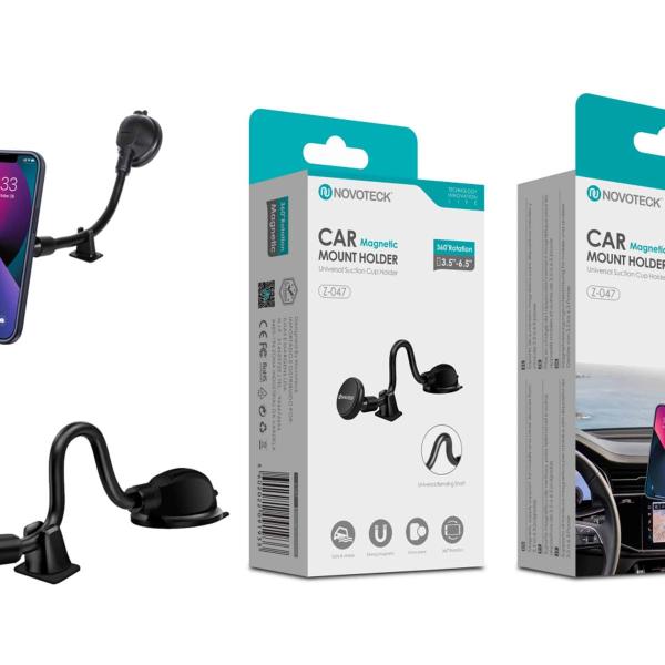 Suporte de Montagem para Carro Z-047 – Flexível, Rotação 360º, Ventosa Potente, Universal