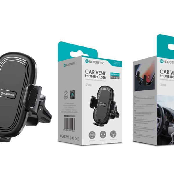 Suporte Ventilação Automóvel Z - 050 – Ajustável, Rotação 360, Design Compacto, Universal