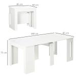Mesa de Jantar Extensível para 4 - 6 Pessoas com Lateral Abatível Mesa Auxiliar Multifuncional 180x85x75cm Branco