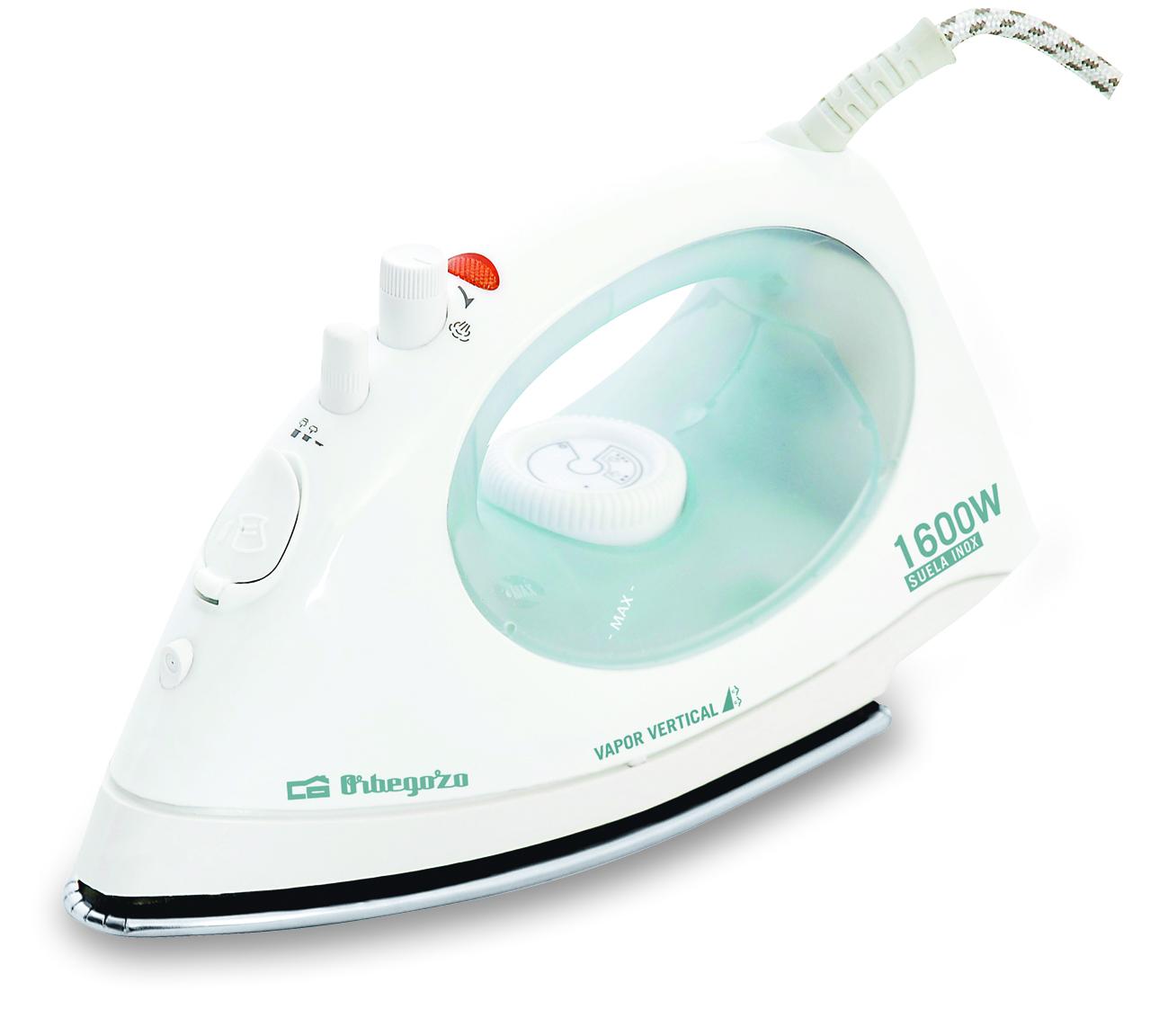 Ferro Engomar a Vapor 1600W c/ Base em Aço Inoxidável - ORBEGOZO