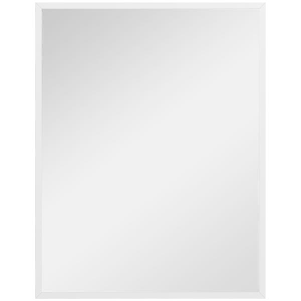 Espelho de Parede Decorativo 70x90 cm Espelho Retangular Espelho de Sala com 4 Ganchos Metálicos Estilo Moderno Branco