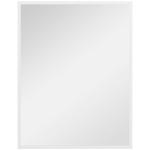 Espelho de Parede Decorativo 70x90 cm Espelho Retangular Espelho de Sala com 4 Ganchos Metálicos Estilo Moderno Branco