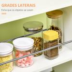 Carrinho de Cozinha com 1 Gaveta e 2 Prateleiras Abertas Carrinho de Cozinha Auxiliar cm Rodas 25x50x85cm Branco