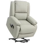 Poltrona Relax Levanta Pessoas com 8 Pontos de Massagem Reclinável com Função de Aquecimento 89x93x105 cm Cinzento Claro