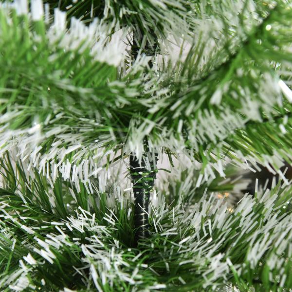 Árvore de Natal Artificial 210cm com 968 Ramos e Suporte de Metal Decoração Interior Sala de Estar Festas Ø100x210cm Verde