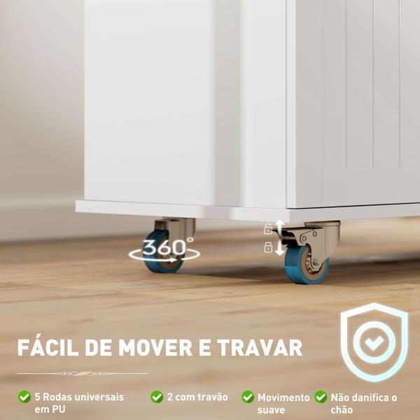 Ilha de Cozinha com Rodas Carrinho de Cozinha com Tomada USB Bancada Rebatível 2 Gavetas 119,5x74x94,5 cm Branco