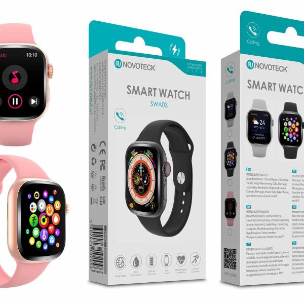Smartwatch Rose Gold SWA03 - Monitoramento de Saúde, Notificações