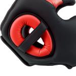 Capacete de Boxe com Correia Ajustável Protetor de Cabeça para Artes Marciais Karate Tamanho L Vermelho e Preto