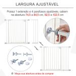 Barreira de Segurança para Animais de Estimação Cães com Extensão de 17,5 cm Sistema de Fechamento Automático 74 - 97,5x76,2 cm Branco