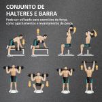 Conjunto de Halteres de 20 kg 2 em 1 com Barras de Conexão e Barra de Extensão Treinamento de Força e Levantamento de Pesos Preto