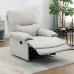 Poltrona Reclinável de Sala de Estar Poltrona Relax Reclinável Manual com Apoio para os Pés 89x98x101 cm Cinza