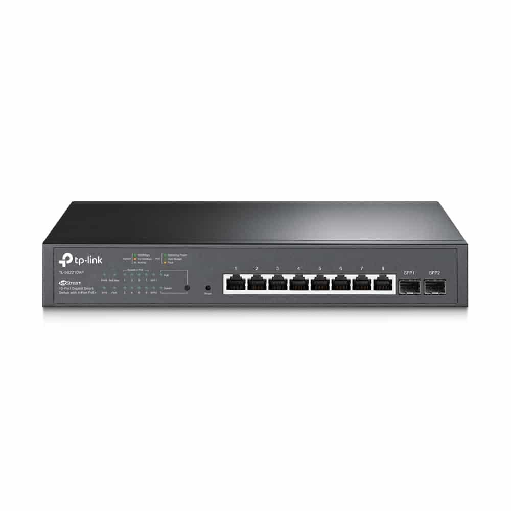 SWITCH TP - LINK TL - SG2210MP JETSTREAM 10 - PORTAS GIGABIT SMART SWITCH C/ 8 - PORTAS POE+