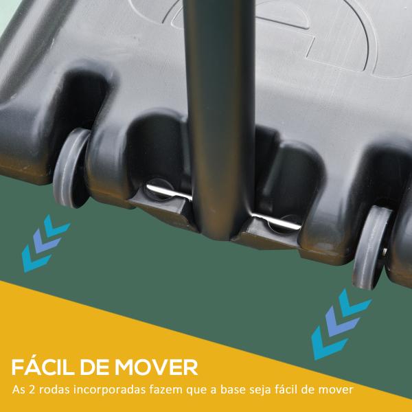 Cesta de Basquetebol com Altura Ajustável 220 - 365 cm Aro de Basquetebol com Suporte Rodas Base Recarregável Preto