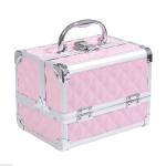Estojo de Maquilhagem Organizador Cosméticos Profissional 20x15x15cm rosa