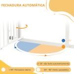 Barreira de Segurança para Cães 74 - 80 cm Porta de Segurança para Animais com Montagem a Pressão e Duplo Bloqueio Branco